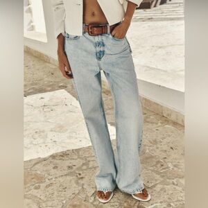 Zara Full Length High Rose Straight Leg Jeans, size 6